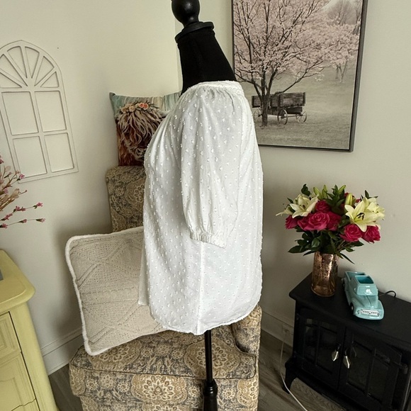 Crown & Ivy White Puff Sleeve Blouse - Picture 5 of 8